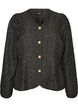 Veste boucl&eacute;e avec sequins et boutons d&eacute;coratifs, Noir, Packshot image number 0