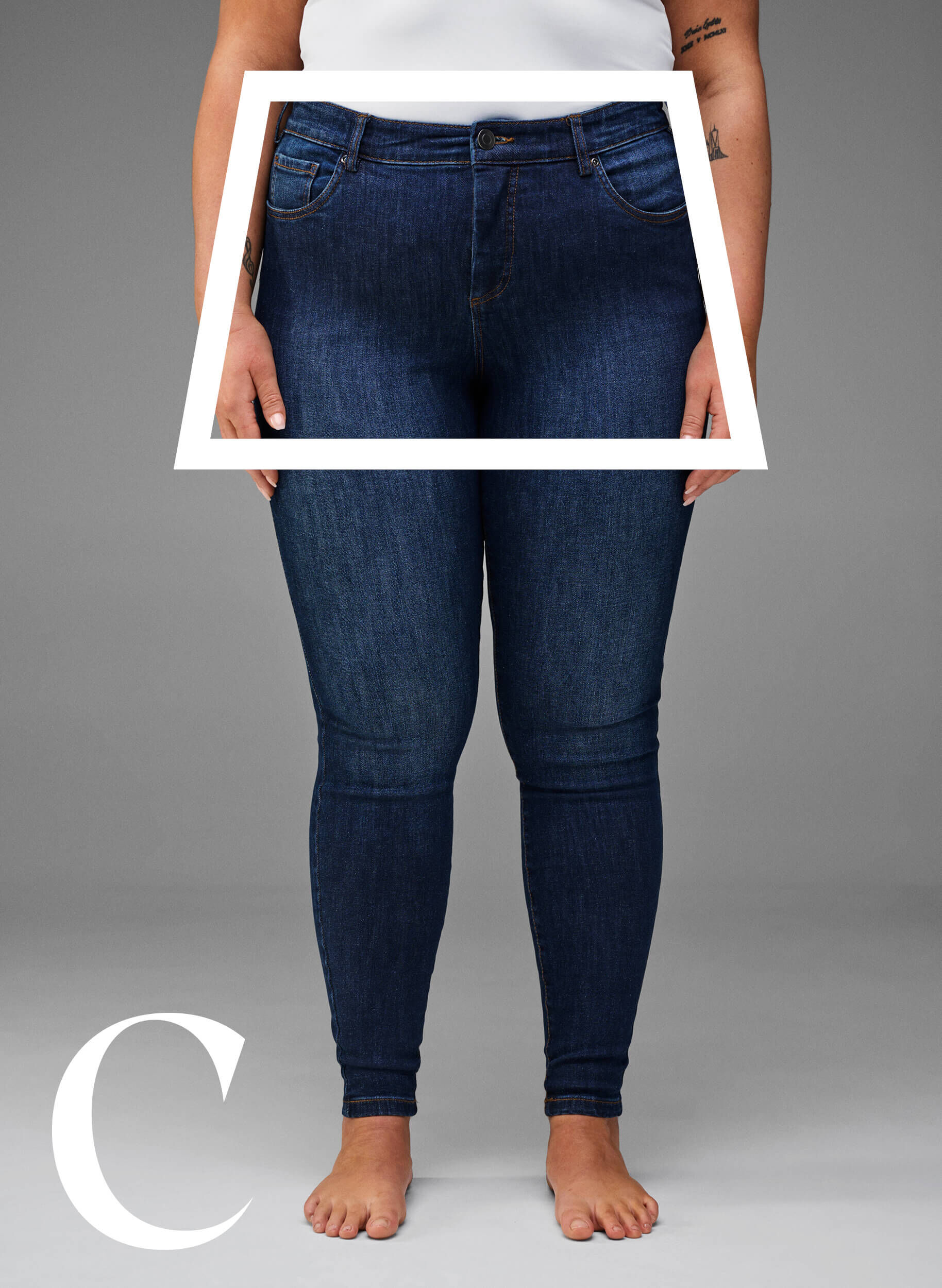 Zizzi Jean super slim &agrave; taille haute, Dark Blue, Model image number 2