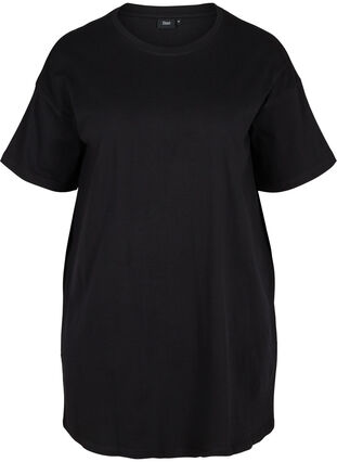 T-shirt long à manches courtes en coton, Black, Packshot image number 0