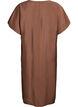 Robe &agrave; col en V en viscose, Marron, Packshot image number 1