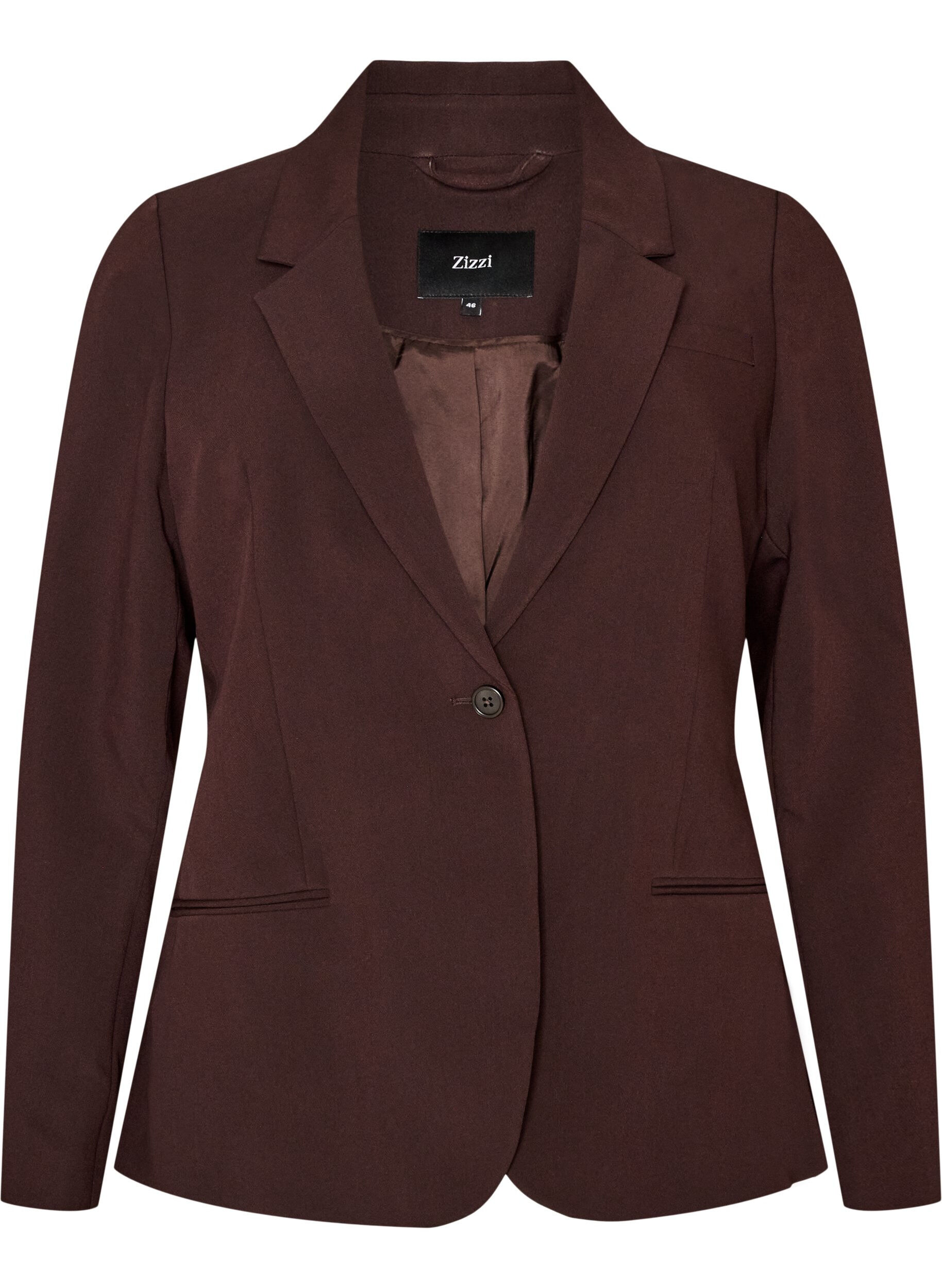 ZizziBlazer classique &agrave; fermeture &agrave; un bouton, Marron, Packshot image number 0