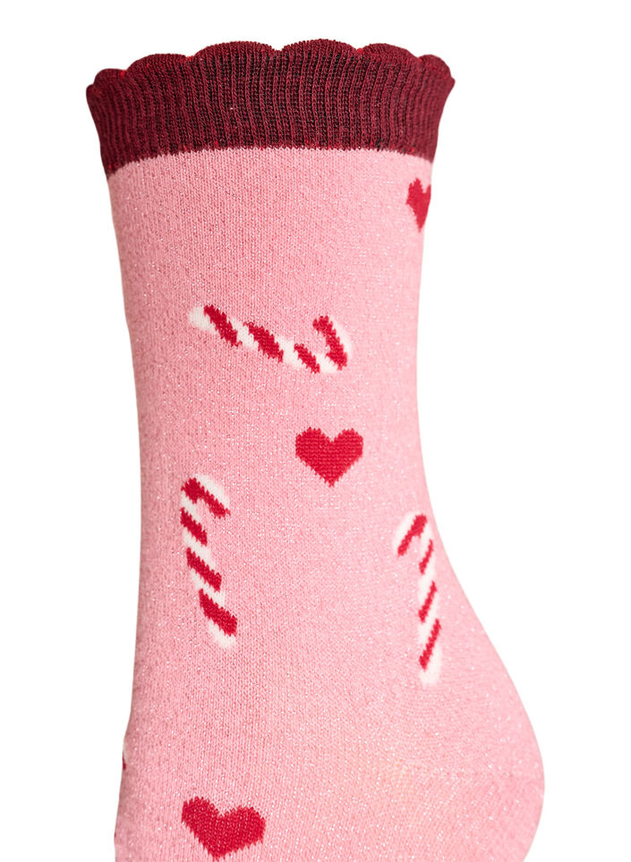 Lot de 2 paires de chaussettes de No&euml;l, Rose, Packshot image number 2
