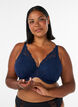 Soutien-gorge rembourr&eacute; en dentelle avec armatures, Bleu, Model image number 0