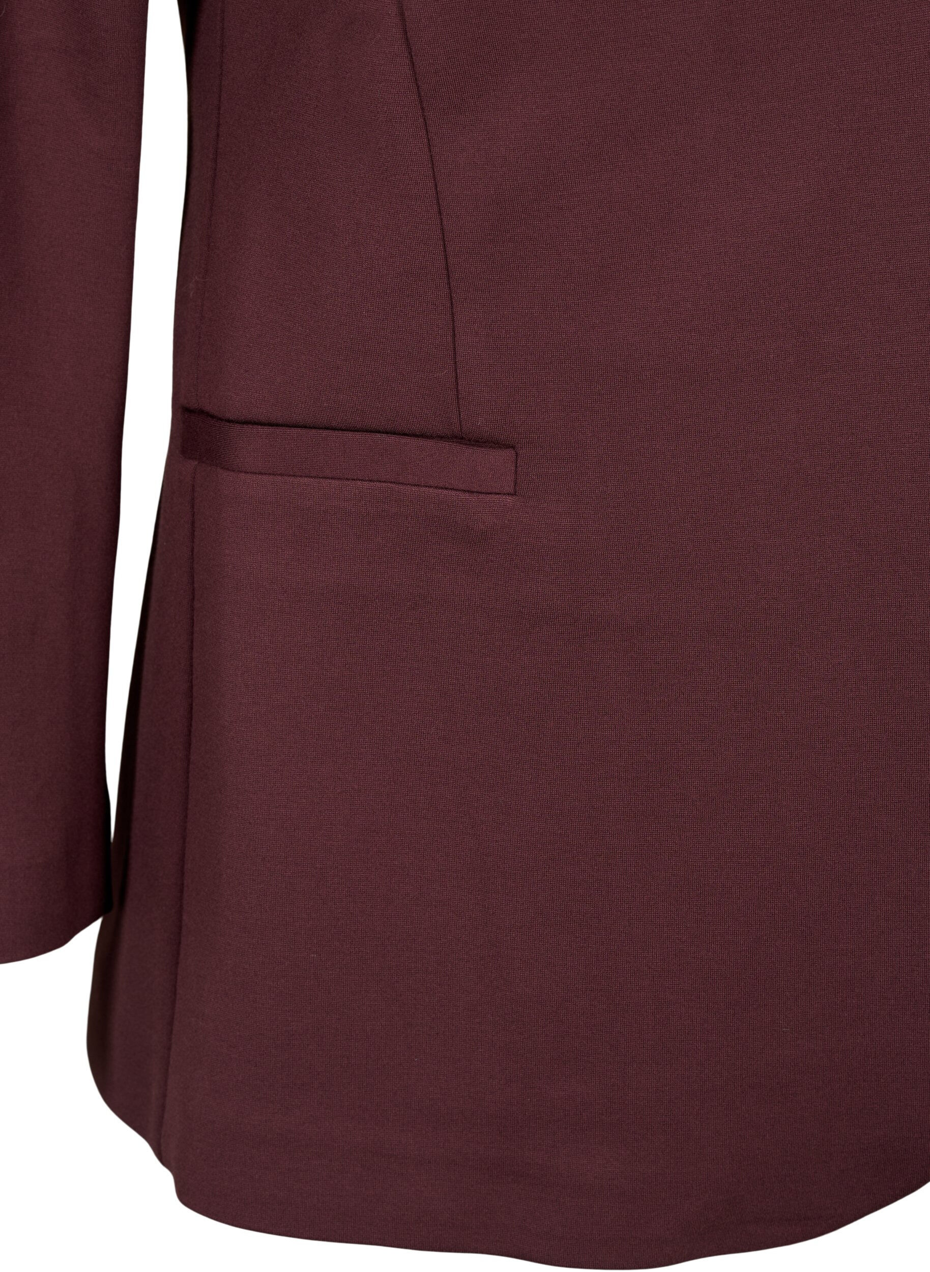 Zizzi Blazer simple avec fermeture &agrave; boutons, Bordeaux fonc&eacute;, Packshot image number 3