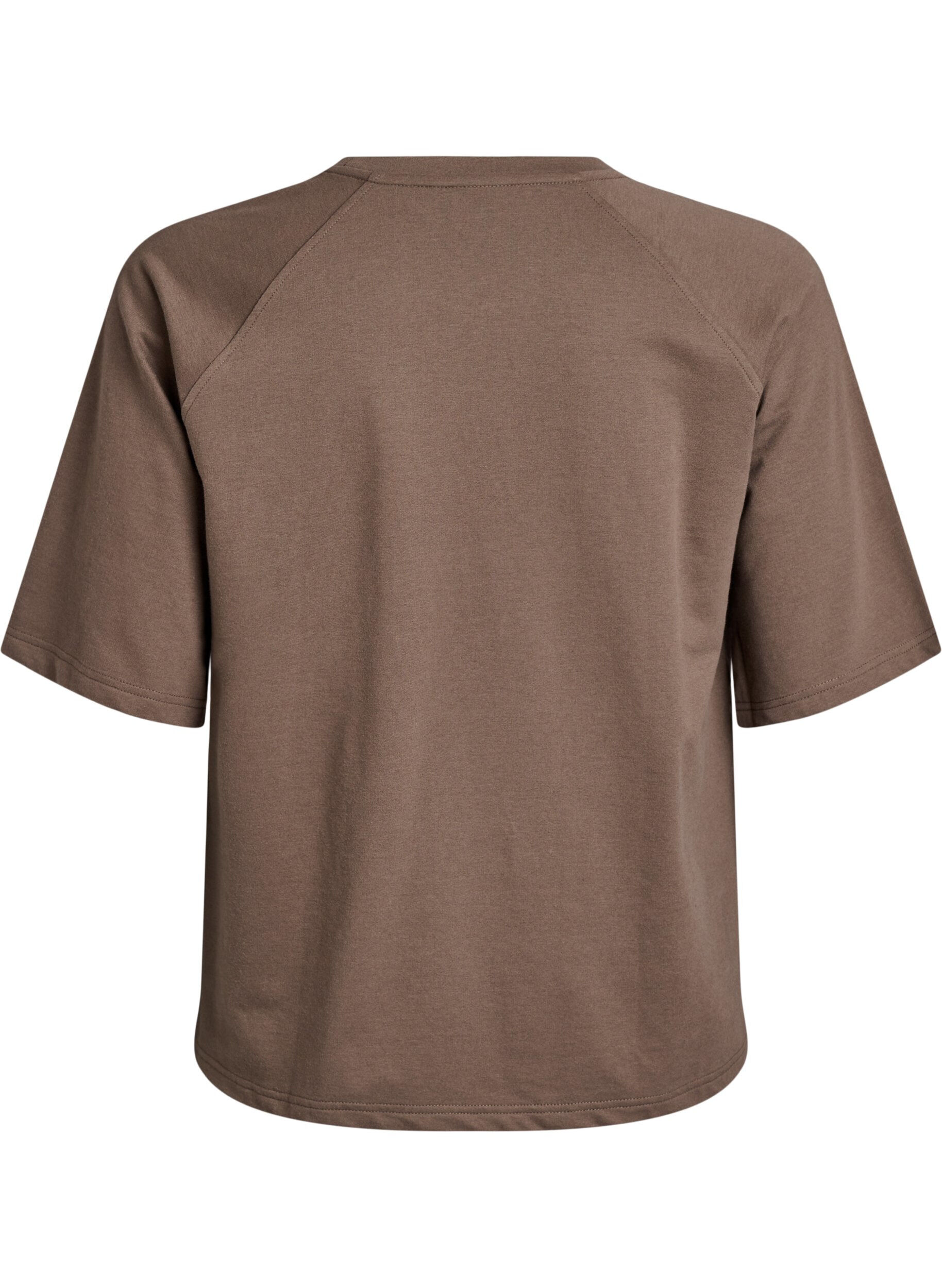 Zizzi Blouse en jersey avec manches raglan 3/4, Marron, Packshot image number 1
