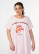 Chemise de nuit &agrave; manches courtes en coton biologique, Rose, Model image number 2