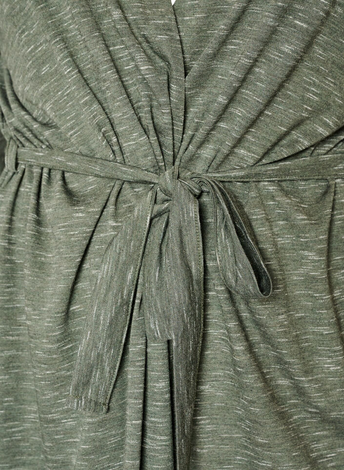 Cardigan long en jersey avec ceinture &agrave; nouer, Vert, Packshot image number 2