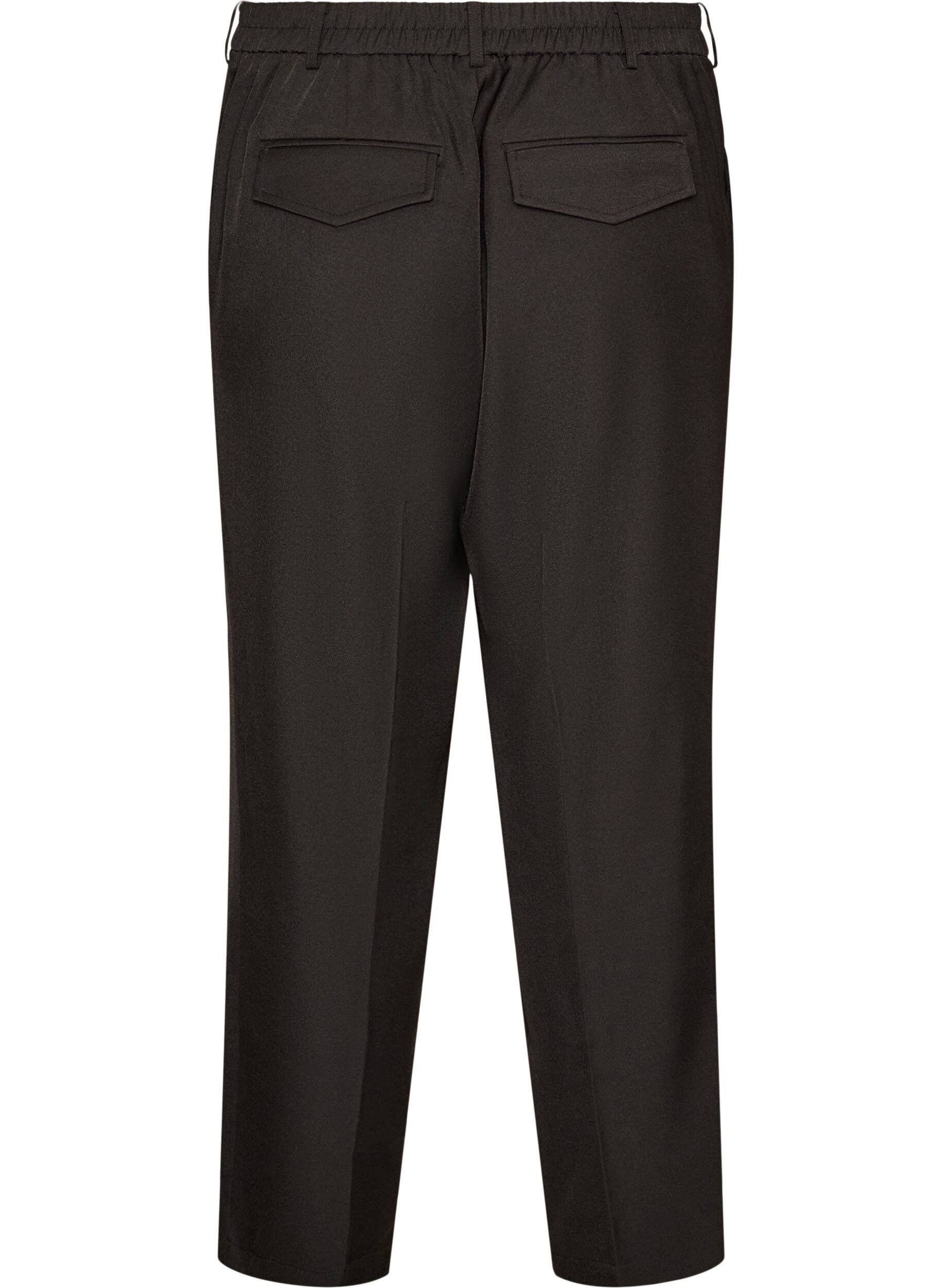 ZizziPantalon tailleur taille haute &agrave; coupe droite, Noir, Packshot image number 1
