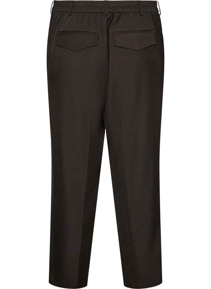 Pantalon tailleur taille haute &agrave; coupe droite, Noir, Packshot image number 1