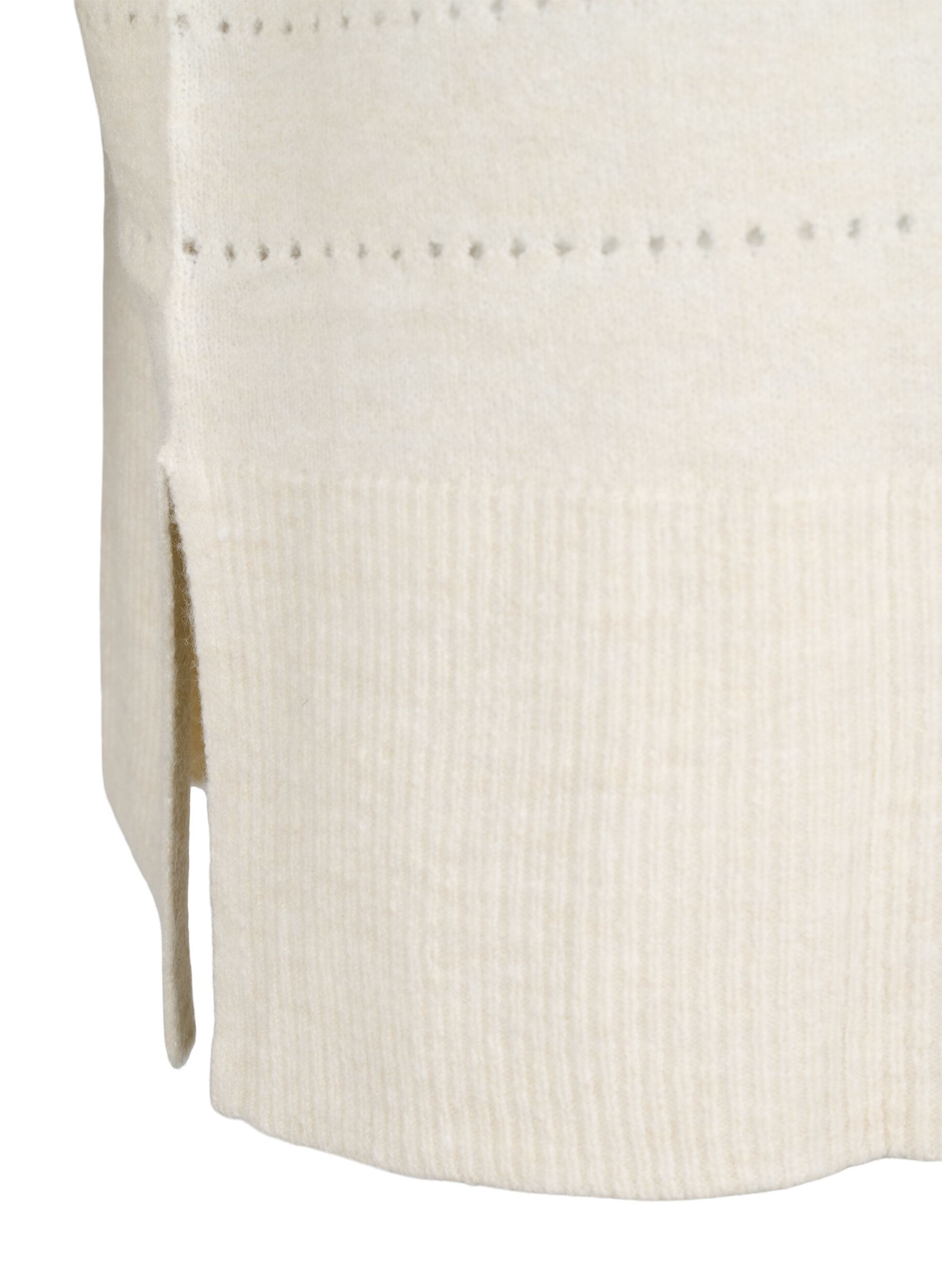 Zizzi Cardigan long en tricot avec un motif en dentelle, Birch Mel., Packshot image number 3