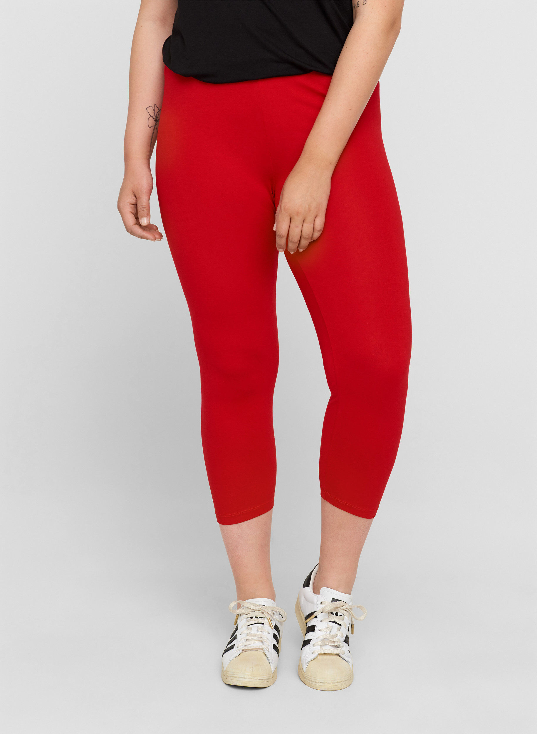 Zizzi Legging 3/4 basique, Tango Red, Model image number 2