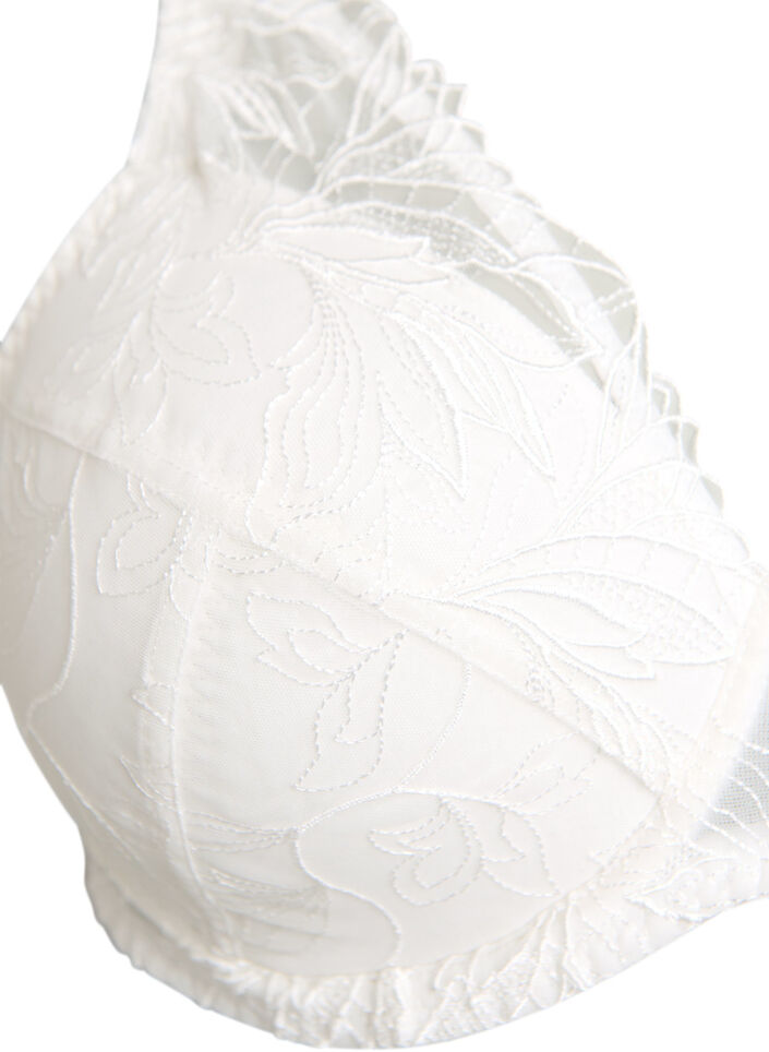 Soutien-gorge rembourr&eacute; en dentelle avec armatures, Blanc, Packshot image number 2
