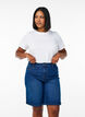 Short en jean ample &agrave; taille haute, Bleu, Model image number 0