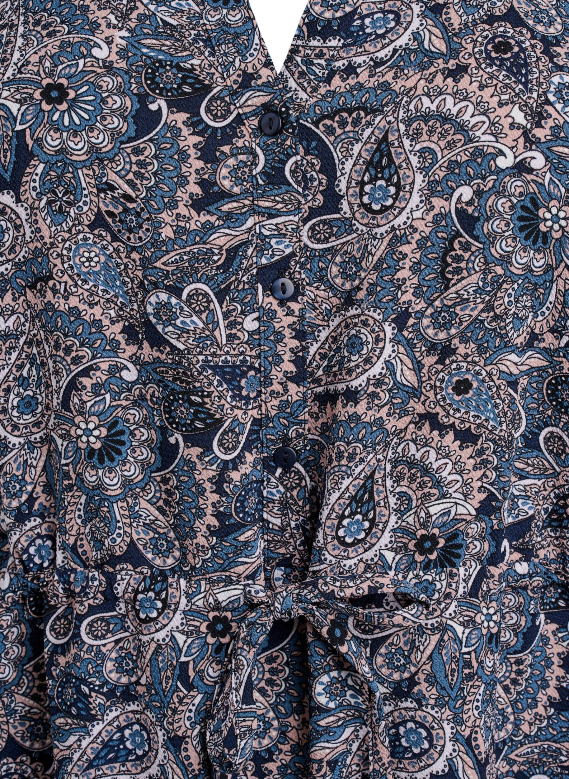 Zizzi Robe mi-longue avec ceinture &agrave; nouer, Beige, Packshot image number 2