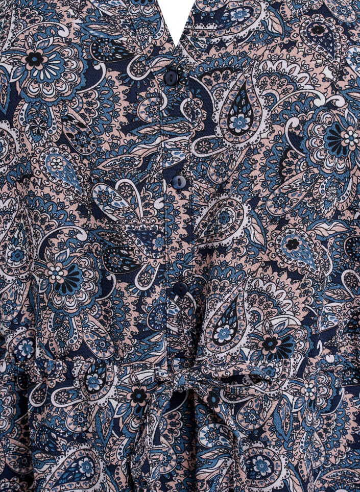 Robe mi-longue avec ceinture à nouer, Beige, Packshot image number 2