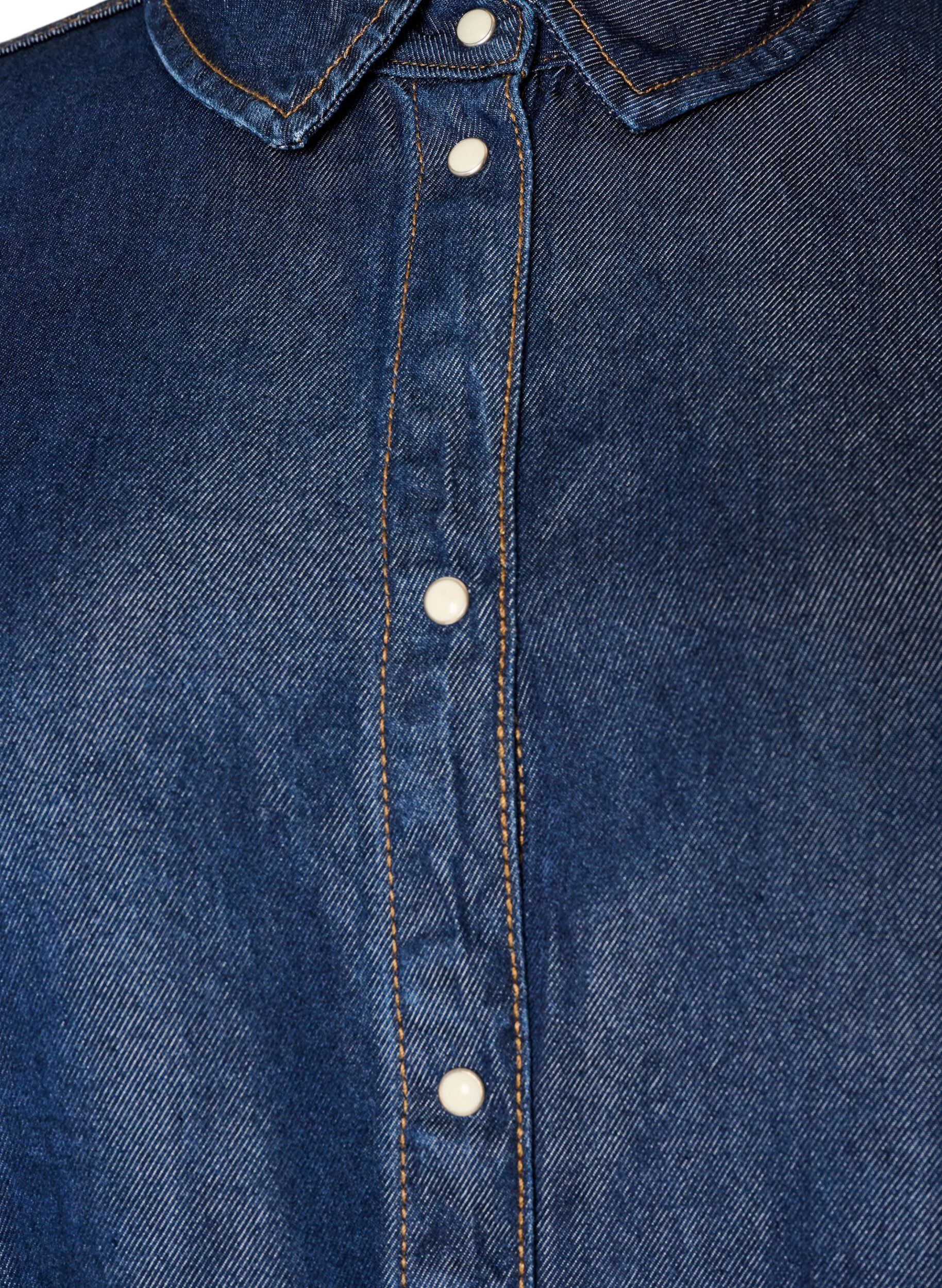 ZizziChemise en jean en lyocell avec boutons-pression, Bleu, Packshot image number 2