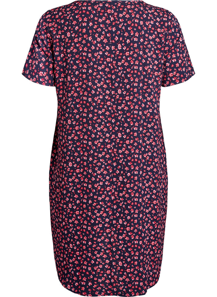 Robe &agrave; manches courtes avec imprim&eacute;, Bleu, Packshot image number 1