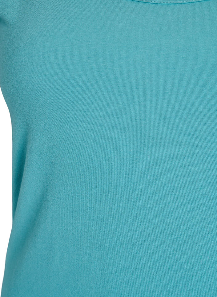 Haut uni Basic en coton, Bleu, Packshot image number 2