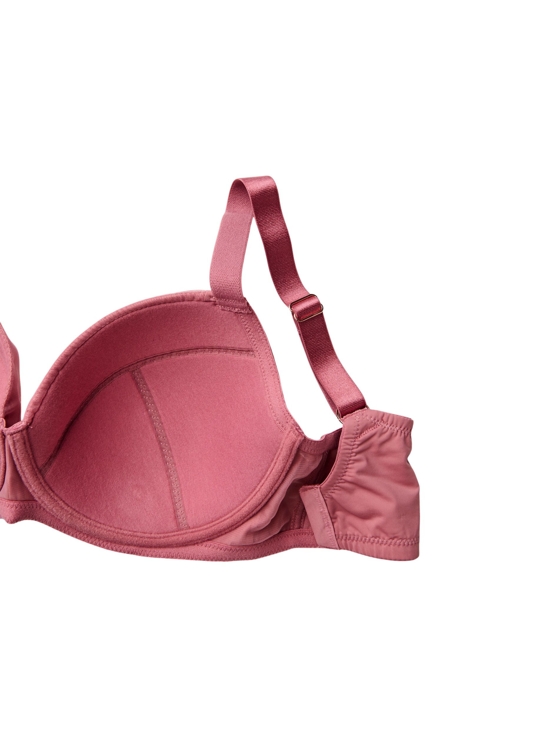 Zizzi Soutien-gorge rembourr&eacute; avec broderie florale, Rose poudr&eacute;e, Packshot image number 3