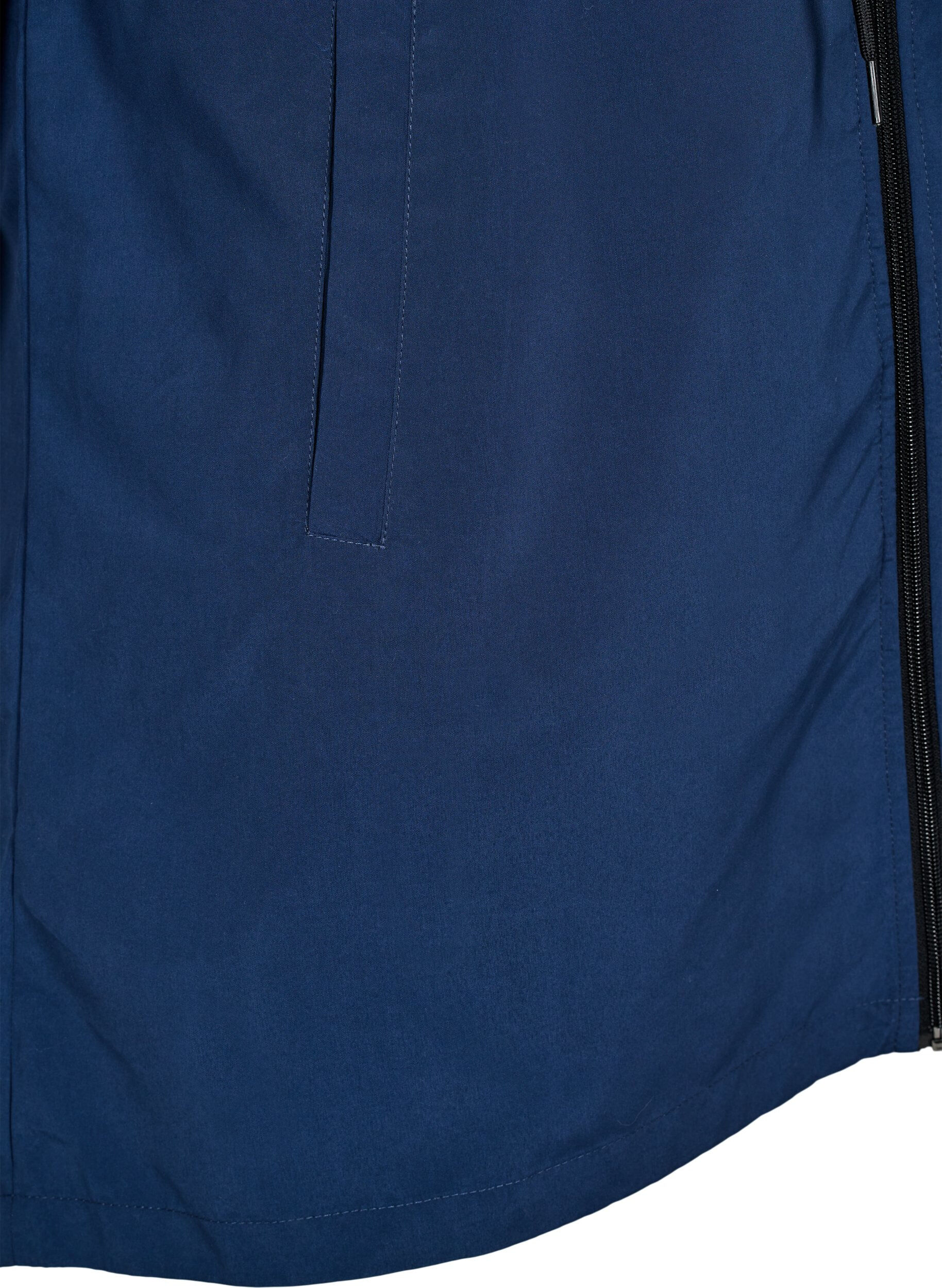 Zizzi FLASH - Parka hydrofuge &agrave; capuche, Bleu, Packshot image number 3