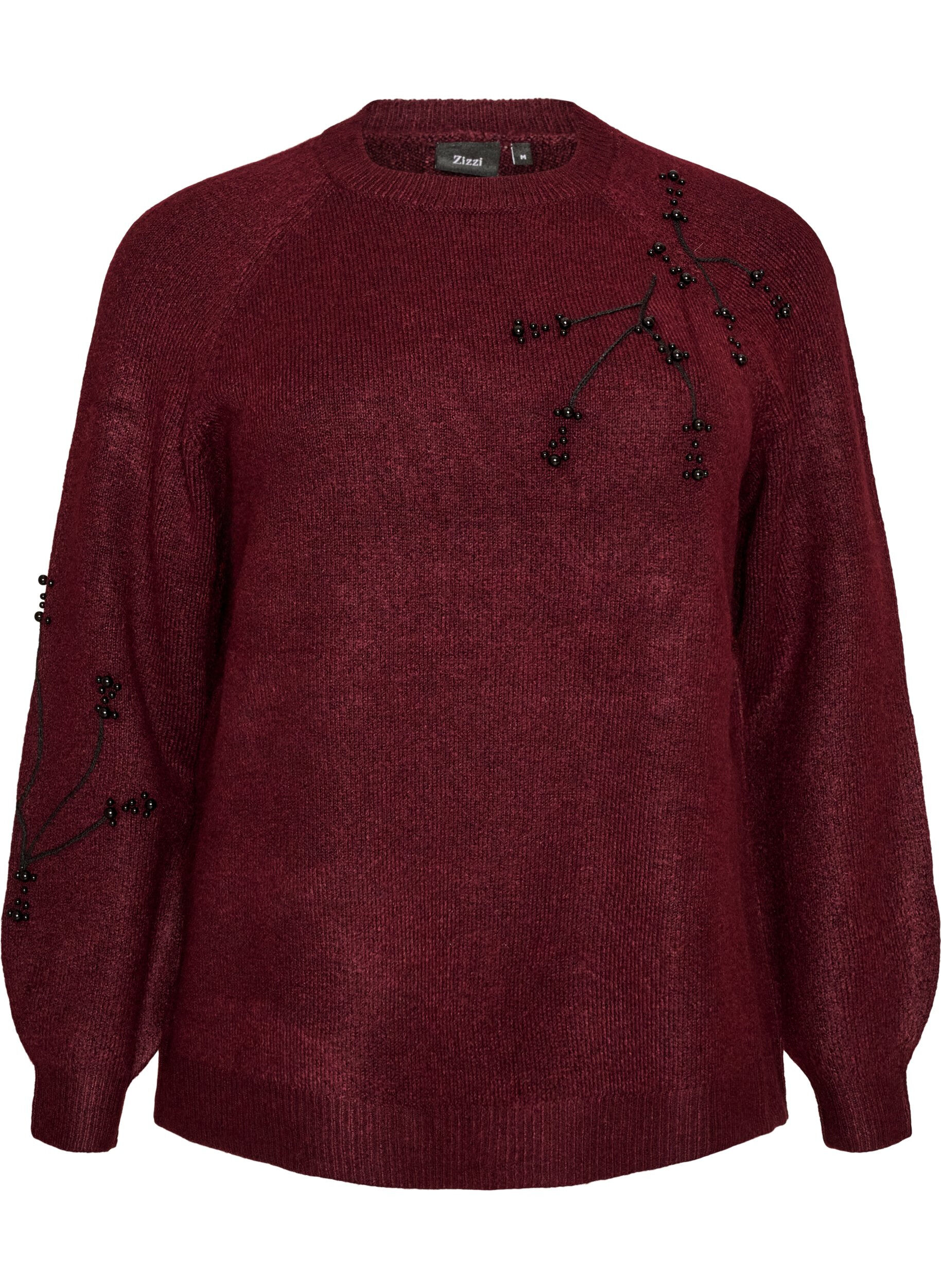 ZizziPull avec broderie de perles, Bordeaux, Packshot image number 0