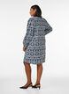 Robe imprim&eacute;e en viscose &agrave; manches longues, Bleu, Model image number 2