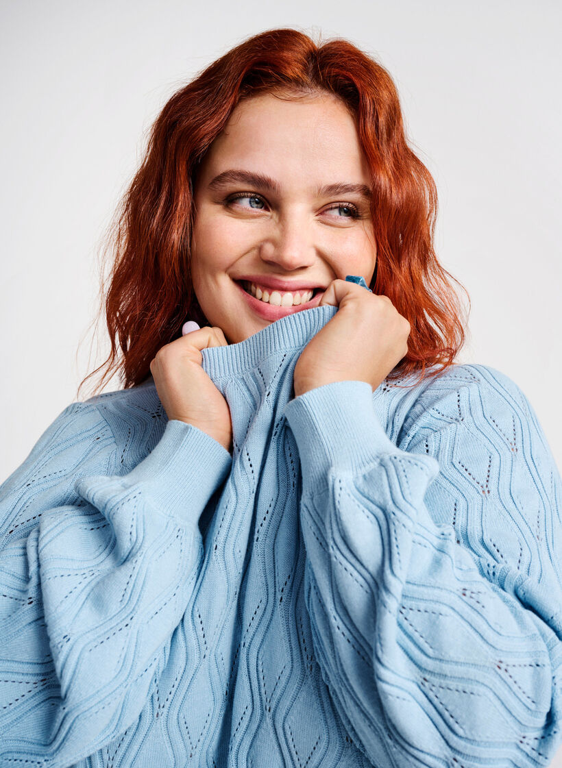 Pull ajouré avec col bateau	, Blue Bell, Image image number 0