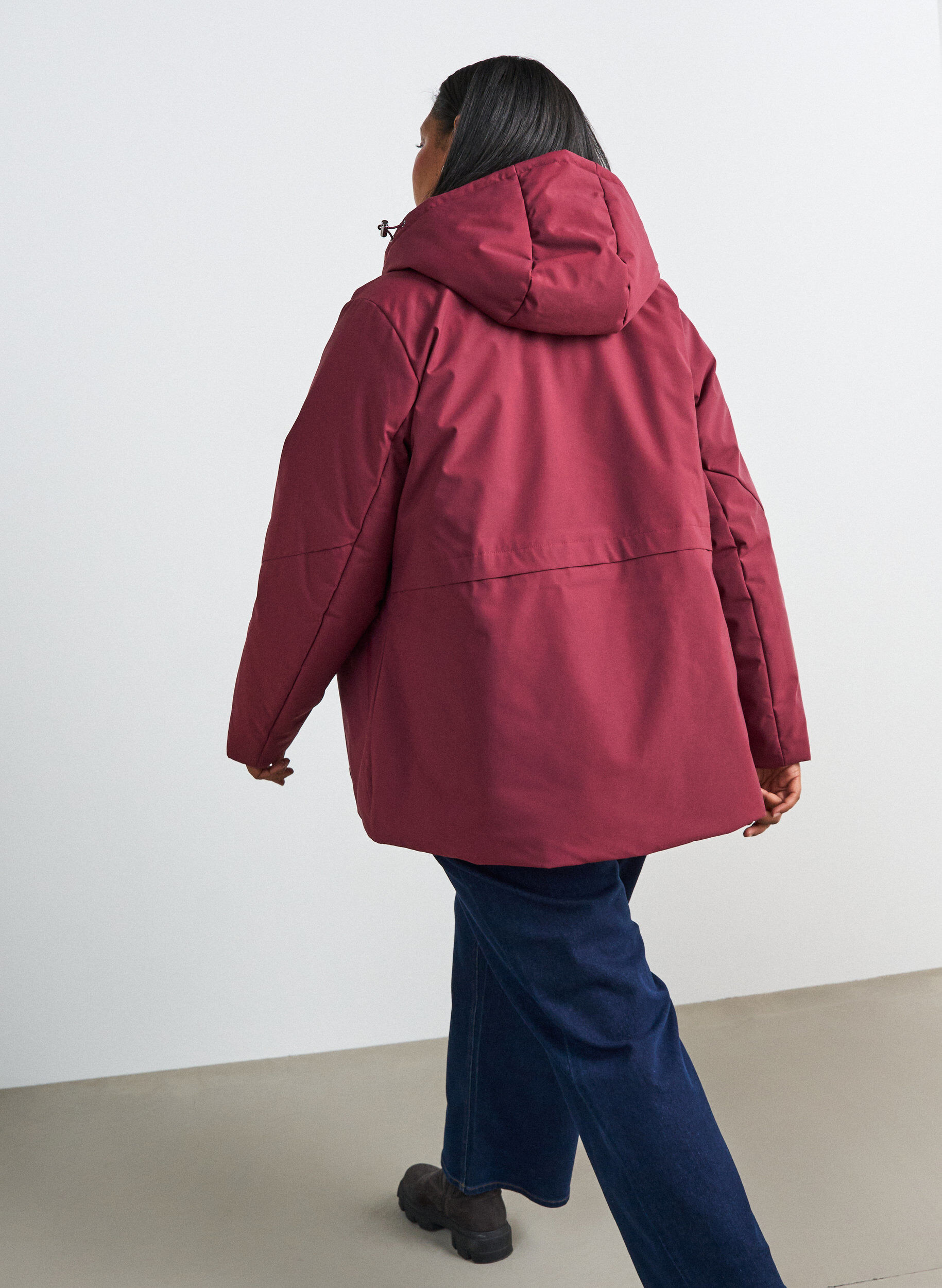 ZizziVeste d'hiver avec capuche et taille ajustable, Bordeaux, Model image number 2