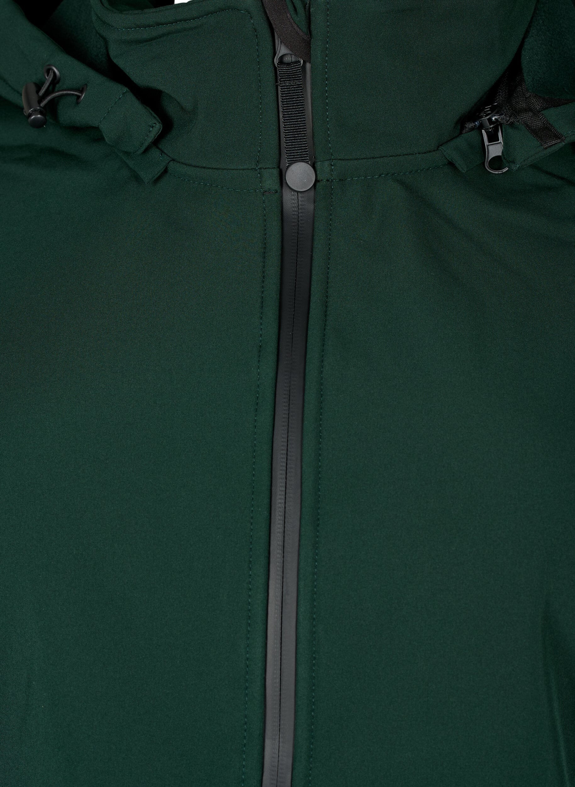 Zizzi Veste softshell courte avec capuche amovible, Vert fonc&eacute;, Packshot image number 2