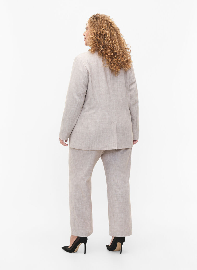 Pantalon en mélange avec élastique et fermeture à bouton, String, Model image number 1
