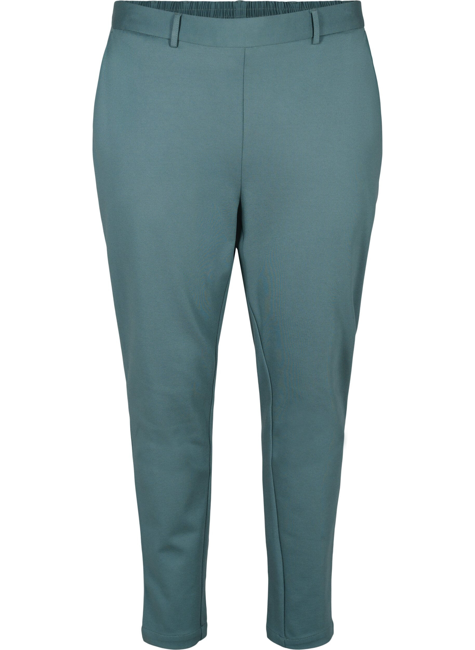Zizzi Pantalon court avec poches et  cordon de serrage r&eacute;glable, Silver Pine, Packshot image number 0