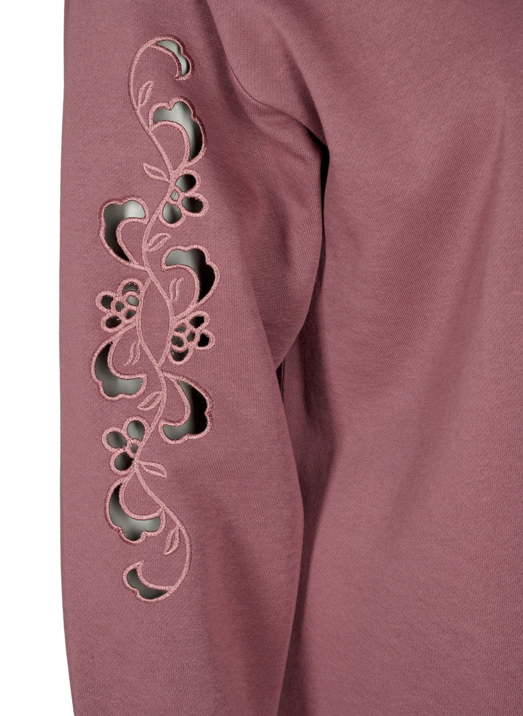 Zizzi Robe sweat avec d&eacute;tails brod&eacute;s., Rose Brown, Packshot image number 3