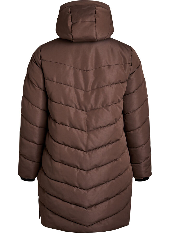Manteau d'hiver matelassé à capuche, Marron, Packshot image number 1