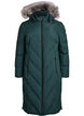 Long manteau d'hiver &agrave; fermeture &agrave; attaches et col en fausse fourrure, Vert fonc&eacute;, Packshot image number 0