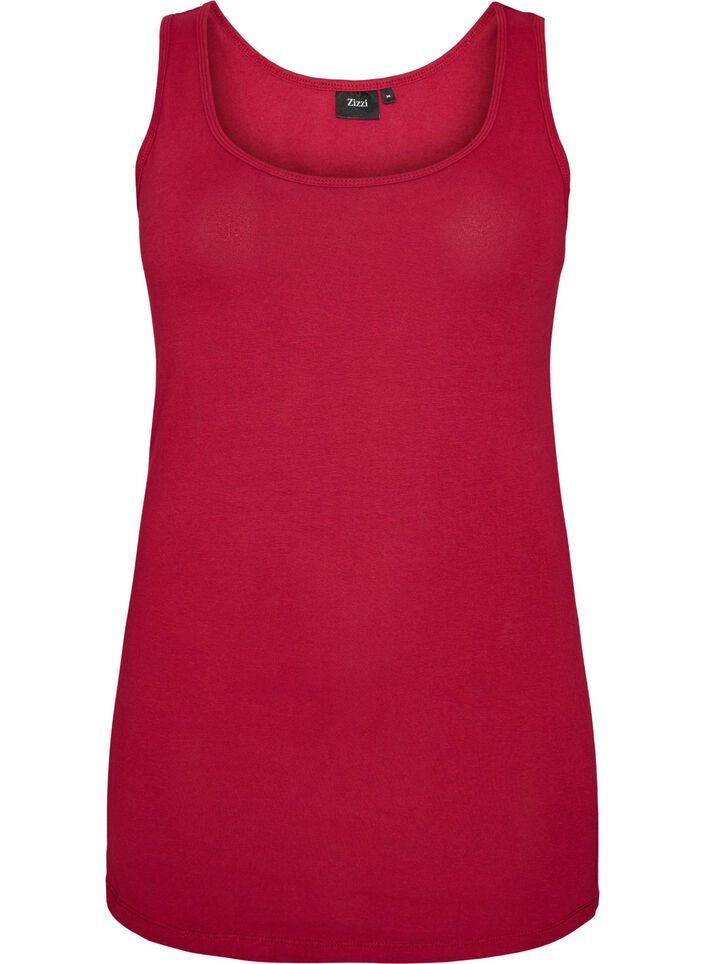 Haut Basic uni en coton, Bordeaux, Packshot image number 0