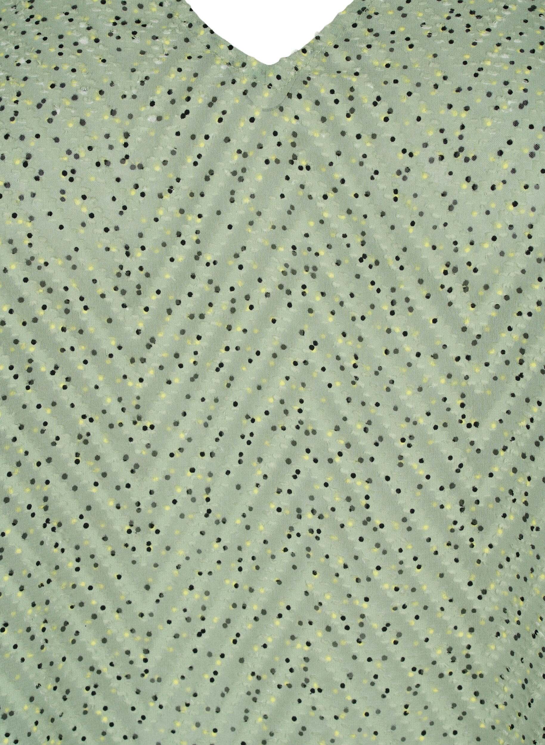 Zizzi Blouse &agrave; pois avec manches 1/2, Seagrass Dot, Packshot image number 2