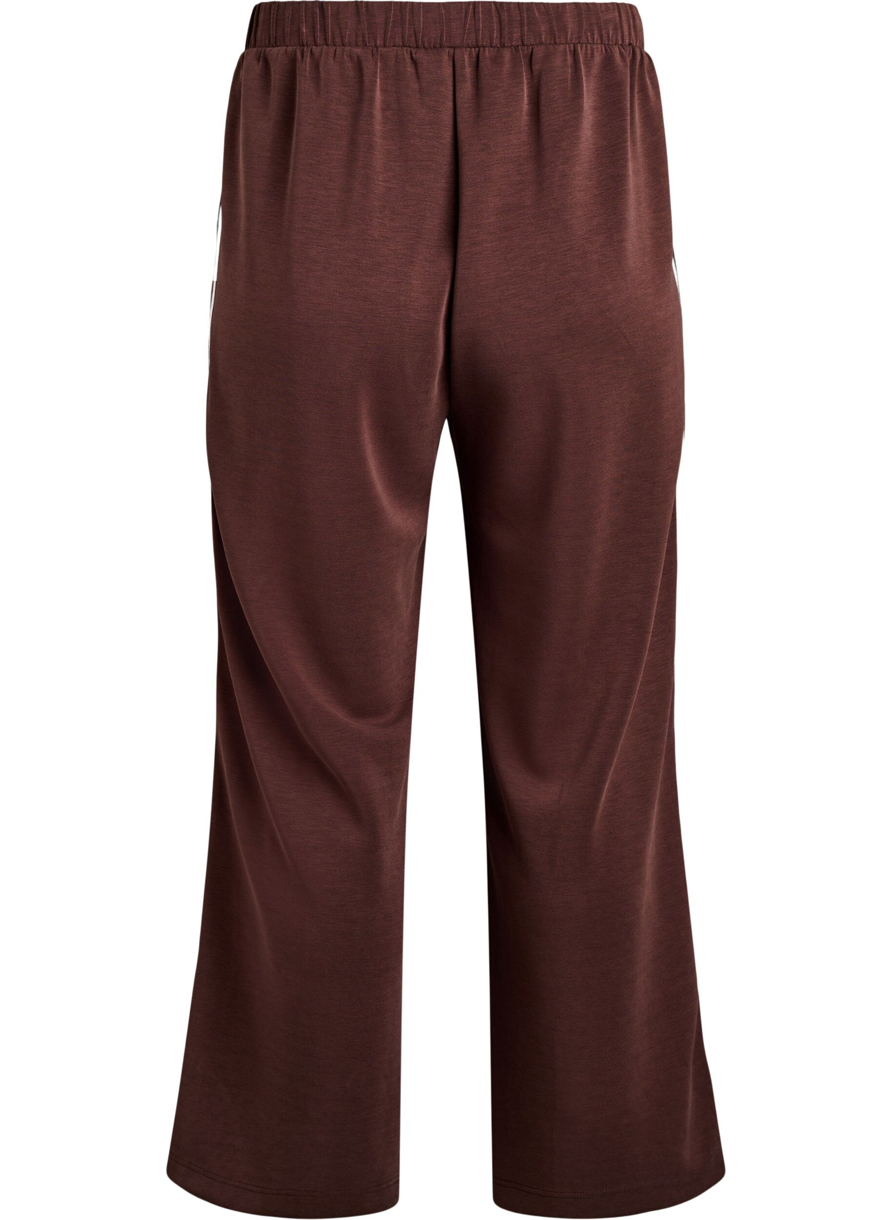 Zizzi Pantalon de training ample taille haute &agrave; rayures, Marron, Packshot image number 1