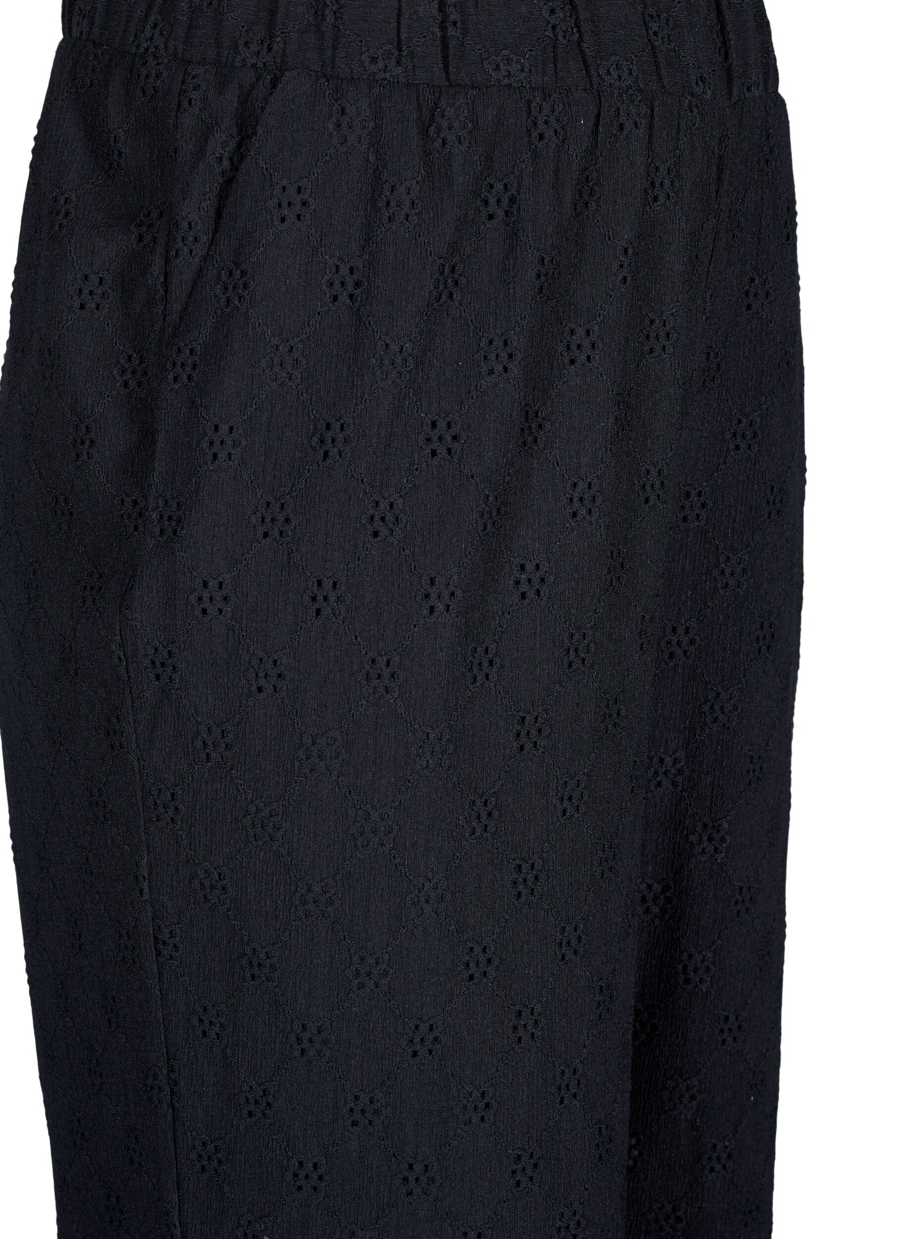 Zizzi Pantalon ample avec motif &agrave; trou, Black, Packshot image number 2