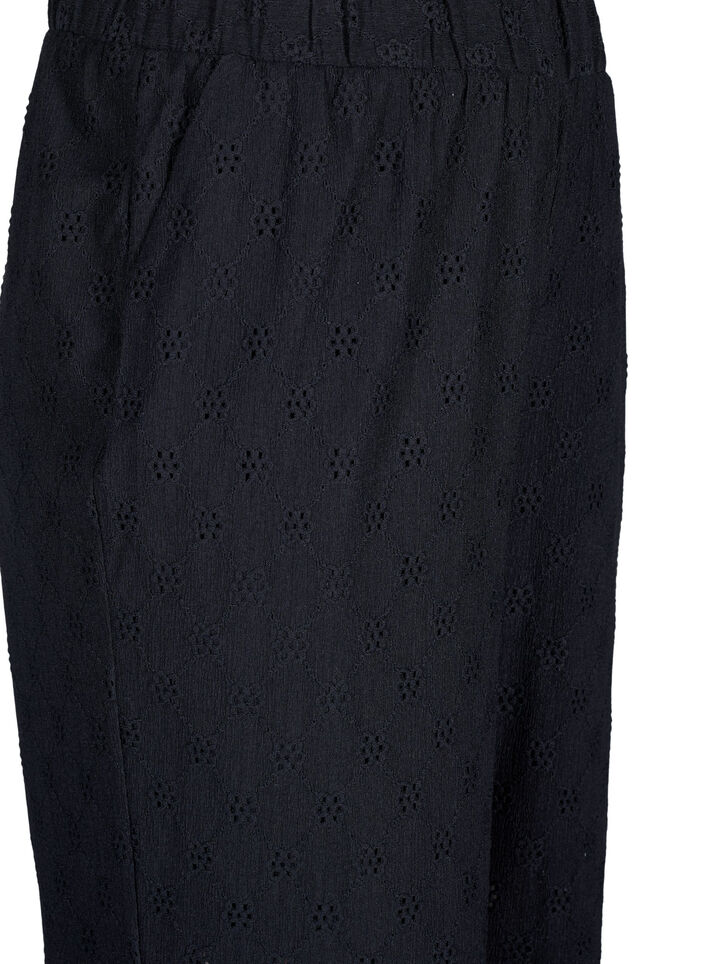 Pantalon ample avec motif à trou, Black, Packshot image number 2