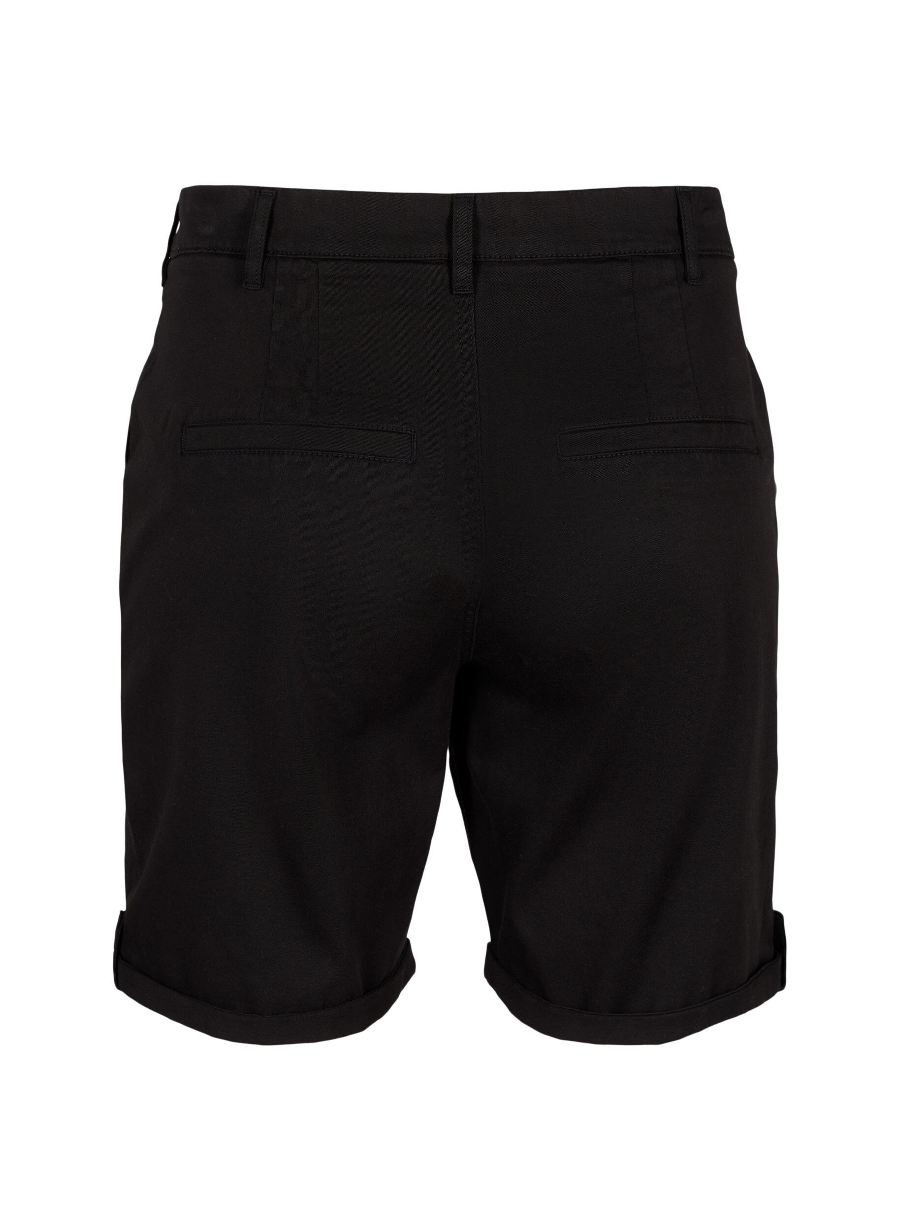 Zizzi Short chino &agrave; poches, Black, Packshot image number 1
