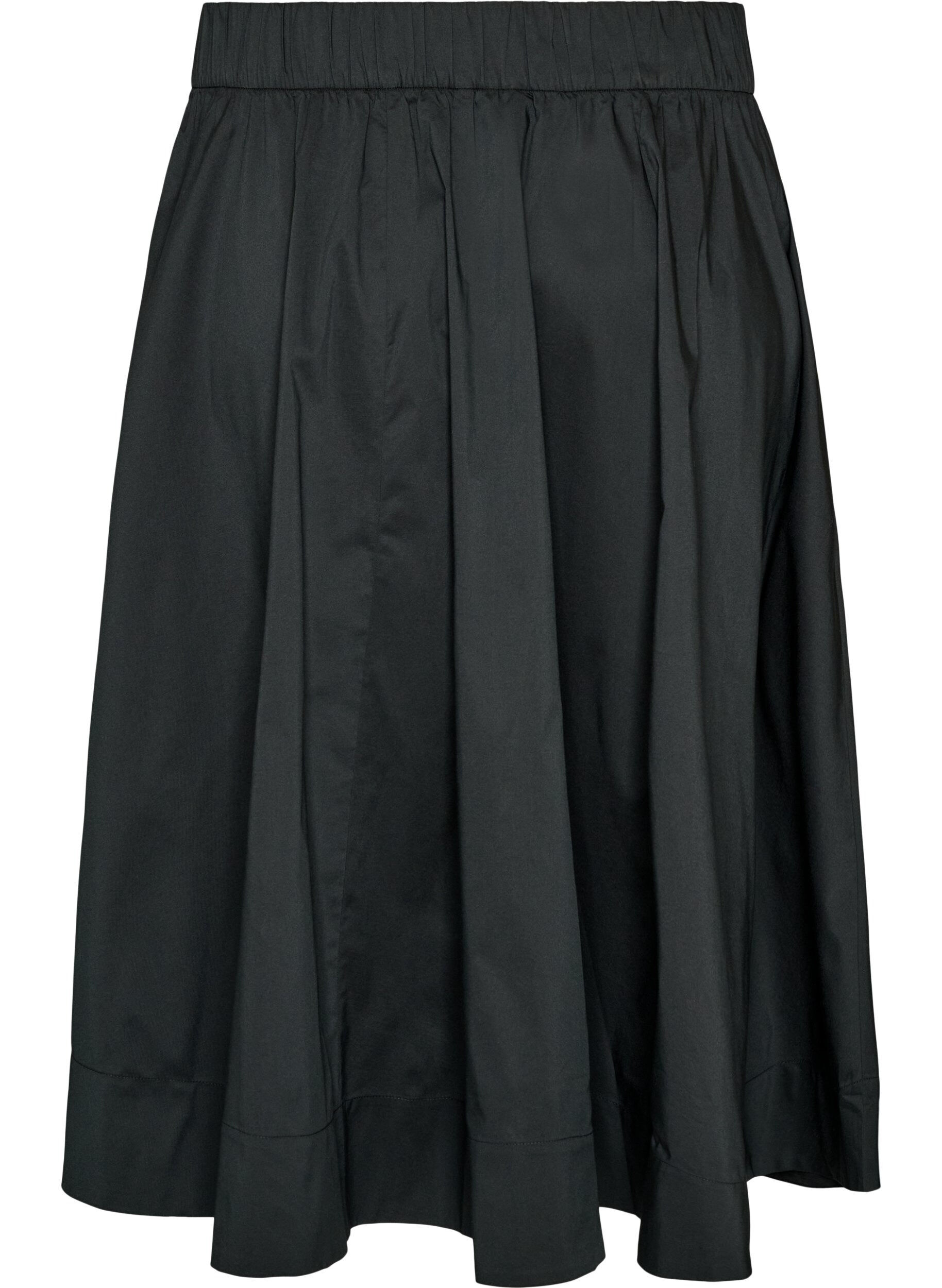 ZizziJupe midi ample &agrave; coupe &eacute;vas&eacute;e, Noir, Packshot image number 1