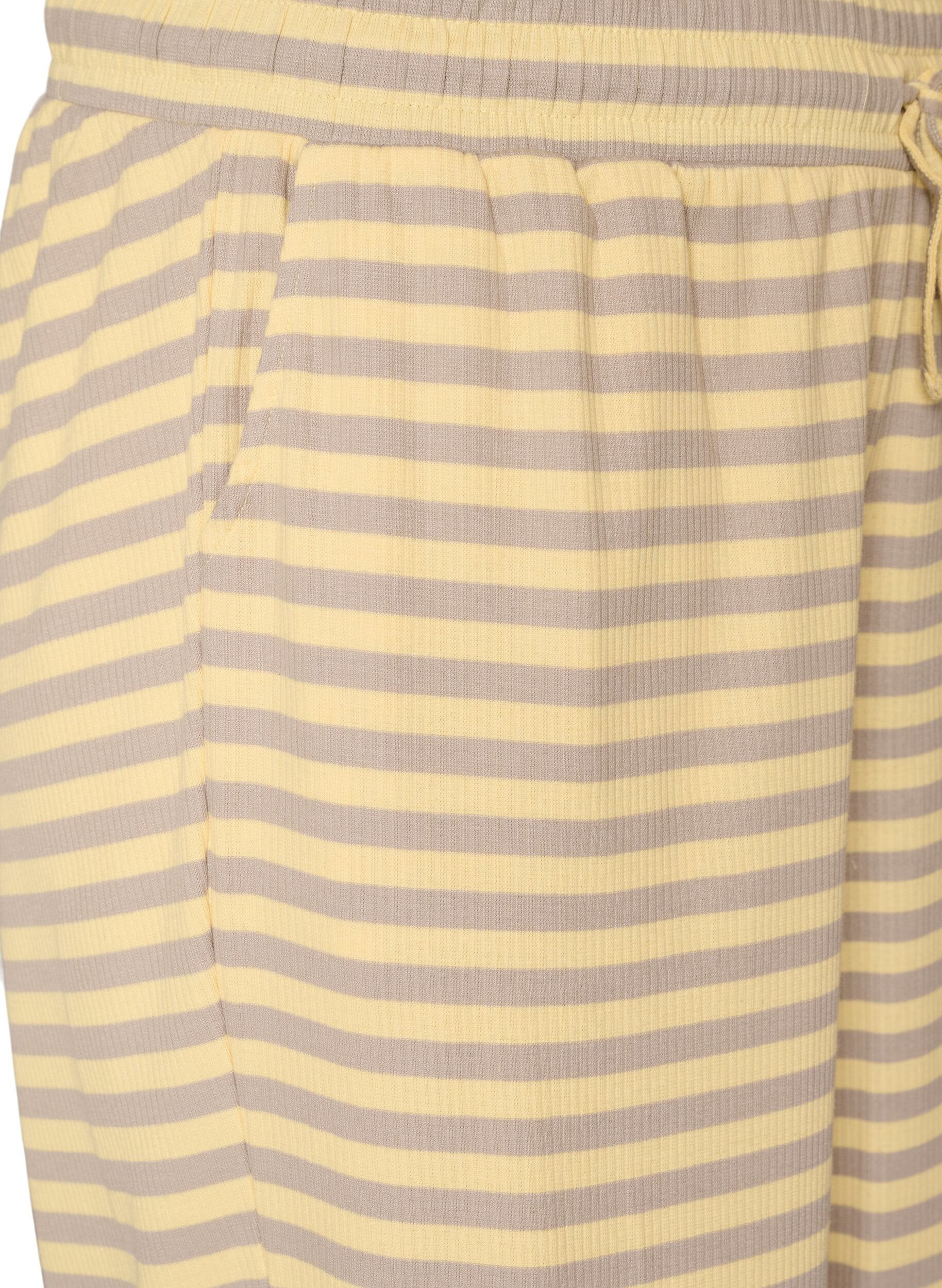 ZizziPantalon de pyjama ray&eacute; &agrave; taille haute et coupe ample, Jaune clair, Packshot image number 2