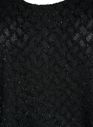 Blouse à motif scintillante avec manches 3/4, Black, Packshot image number 2