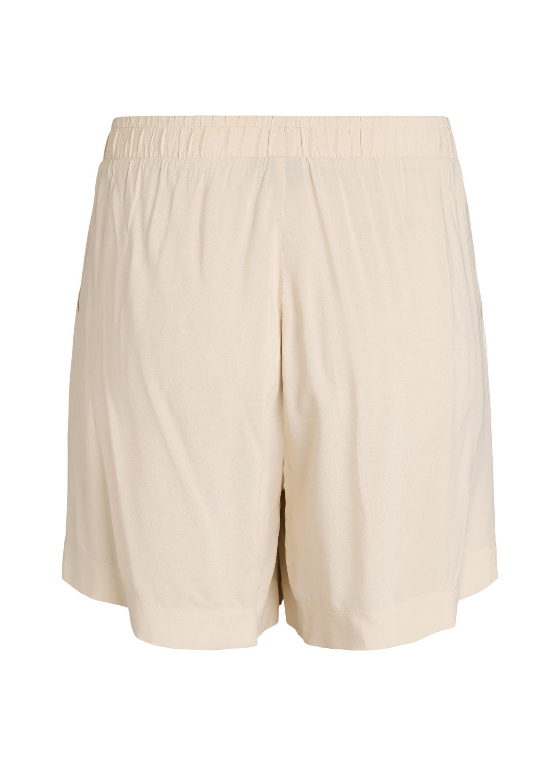 Zizzi Short de pyjama ample taille haute en viscose, Beige, Packshot image number 1