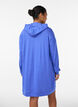 Robe sweat &agrave; capuche courte avec poche kangourou, Bleu, Model image number 2