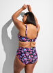 Culotte de bikini taille haute &agrave; motif, Violet, Model image number 1