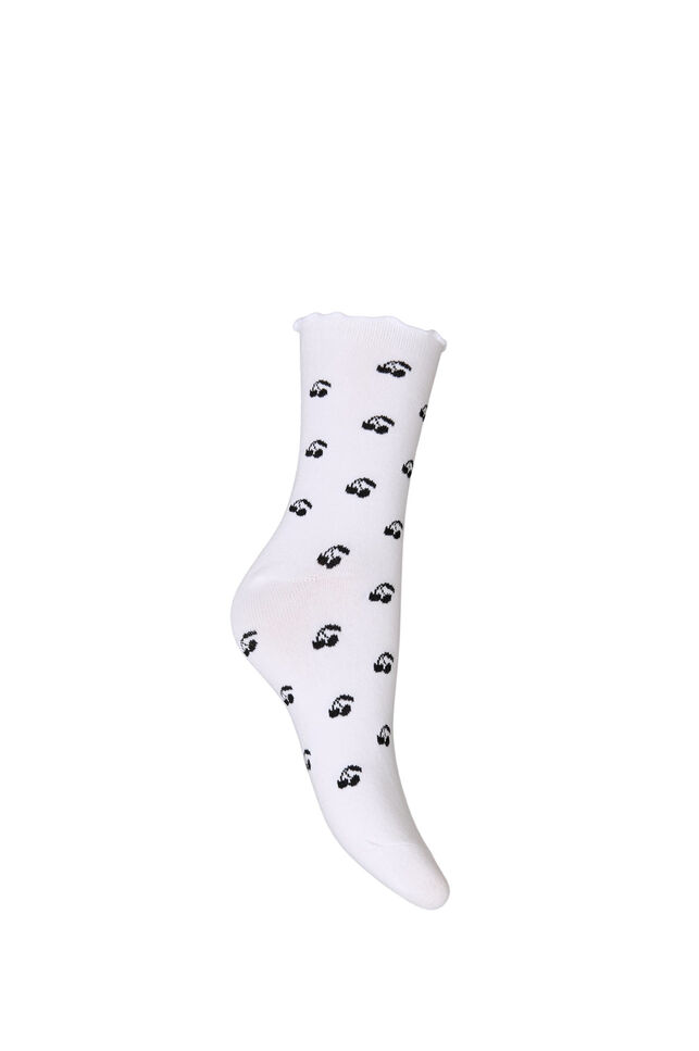 Chaussettes en coton &agrave; motifs, Blanc, Packshot image number 1
