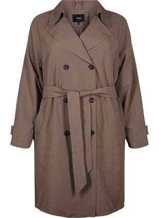 Trench-coat avec ceinture et fente, Chocolate Chip, Packshot image number 0