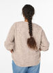 Cardigan avec boutons en forme de n&oelig;ud et motif ajour&eacute;, Beige, Model image number 2