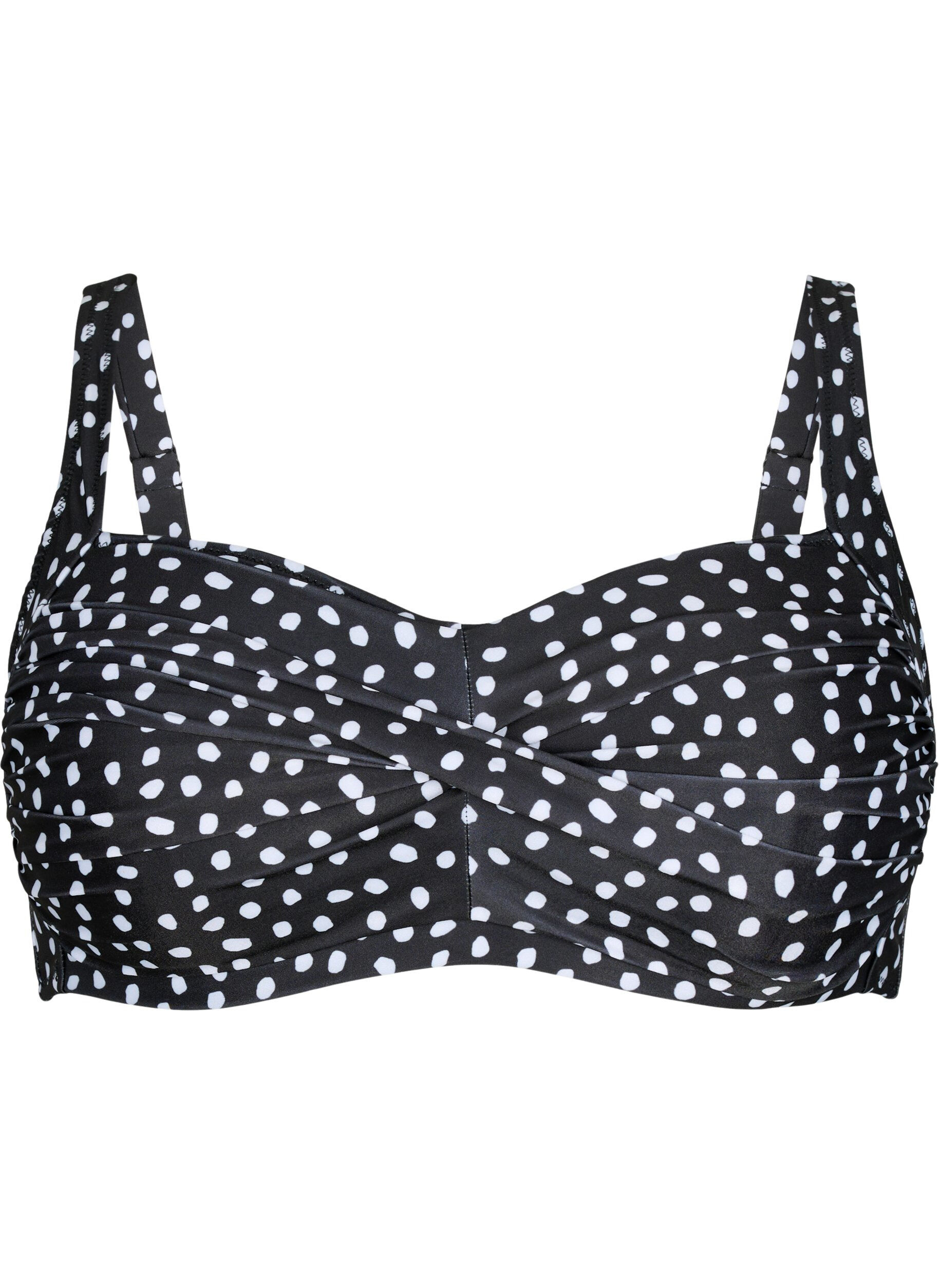 Zizzi Haut de bikini imprim&eacute;, Black White Dot, Packshot image number 0